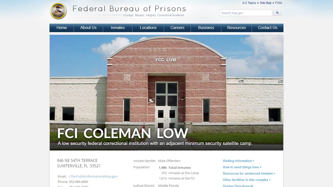 FCI Coleman Low - Federal Bureau of Prisons